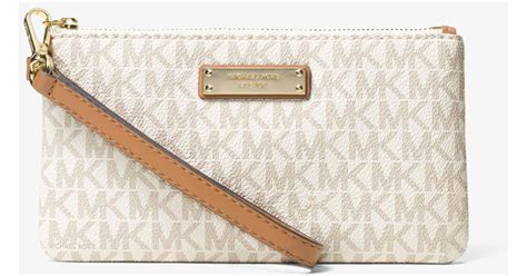 michael kors medium logo wristlet|michael kors wallet with strap.